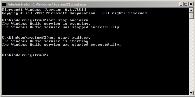 Windows 7 audio services